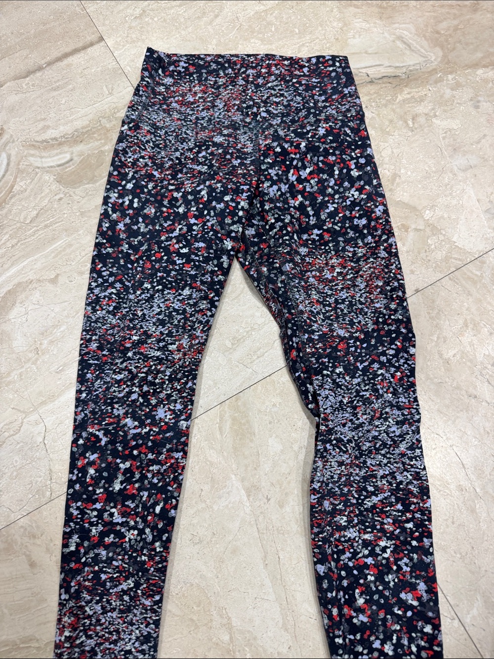 lululemon athletica Black Floral Speckle Leggings